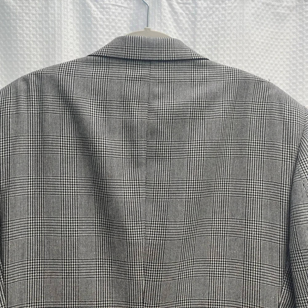 Jos.A Bank‎ Men's Silk Wool Blend Black Glen Plaid Blazer 40R Old Money